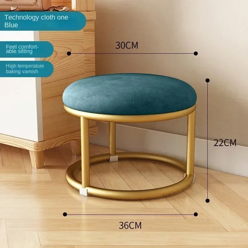 Small, Stackable, Round Household, Light Luxury and Modern, Simple, Living Room, Sofa Low Stool, Shoe  Door,  Changing