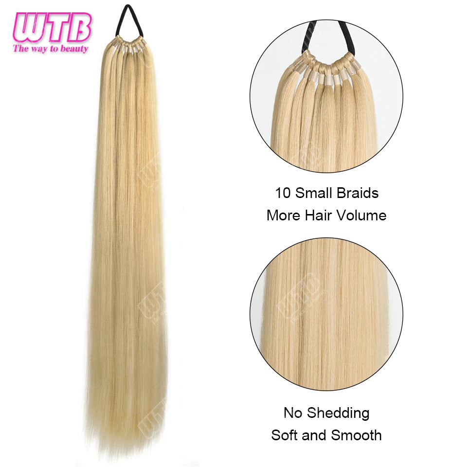 24-Inch Synthetic Braided Wig – Corn Perm Curly Ponytail, Lightweight & Natural Look for Daily Wear