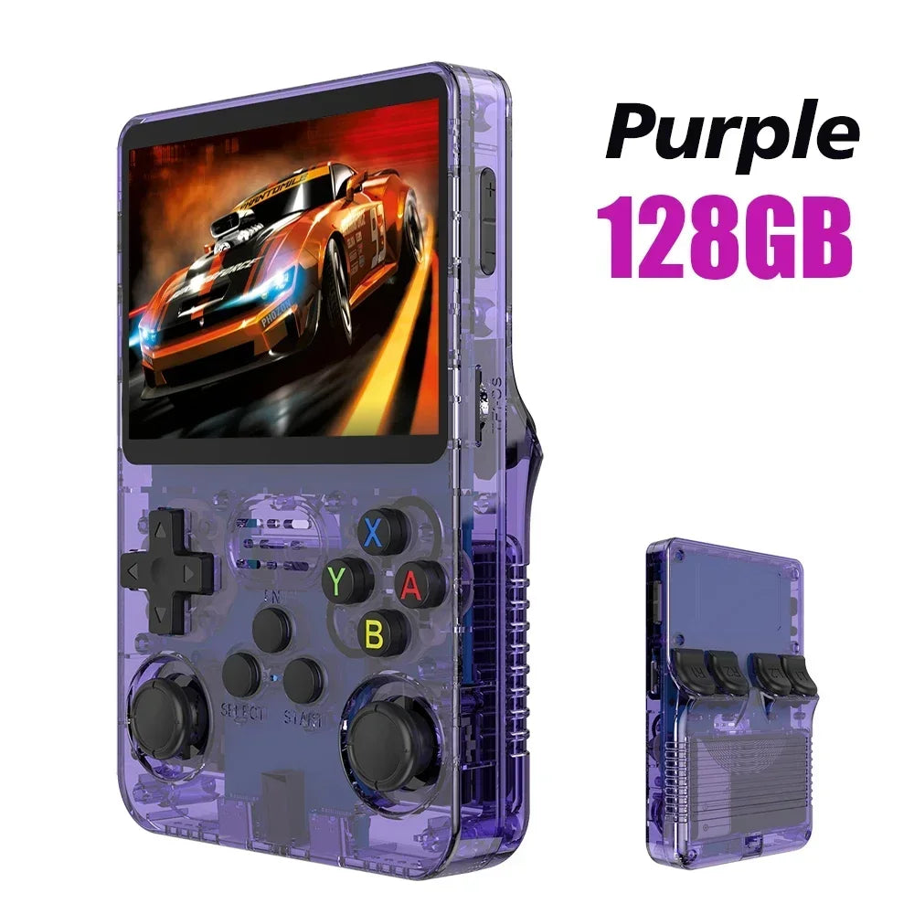 128GB R36S Handheld Retro Game Console – Open Source Linux System, 3.5" IPS Screen, Portable Pocket Gaming Player, Orange