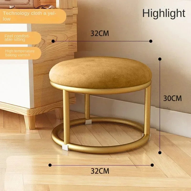 Small, Stackable, Round Household, Light Luxury and Modern, Simple, Living Room, Sofa Low Stool, Shoe  Door,  Changing