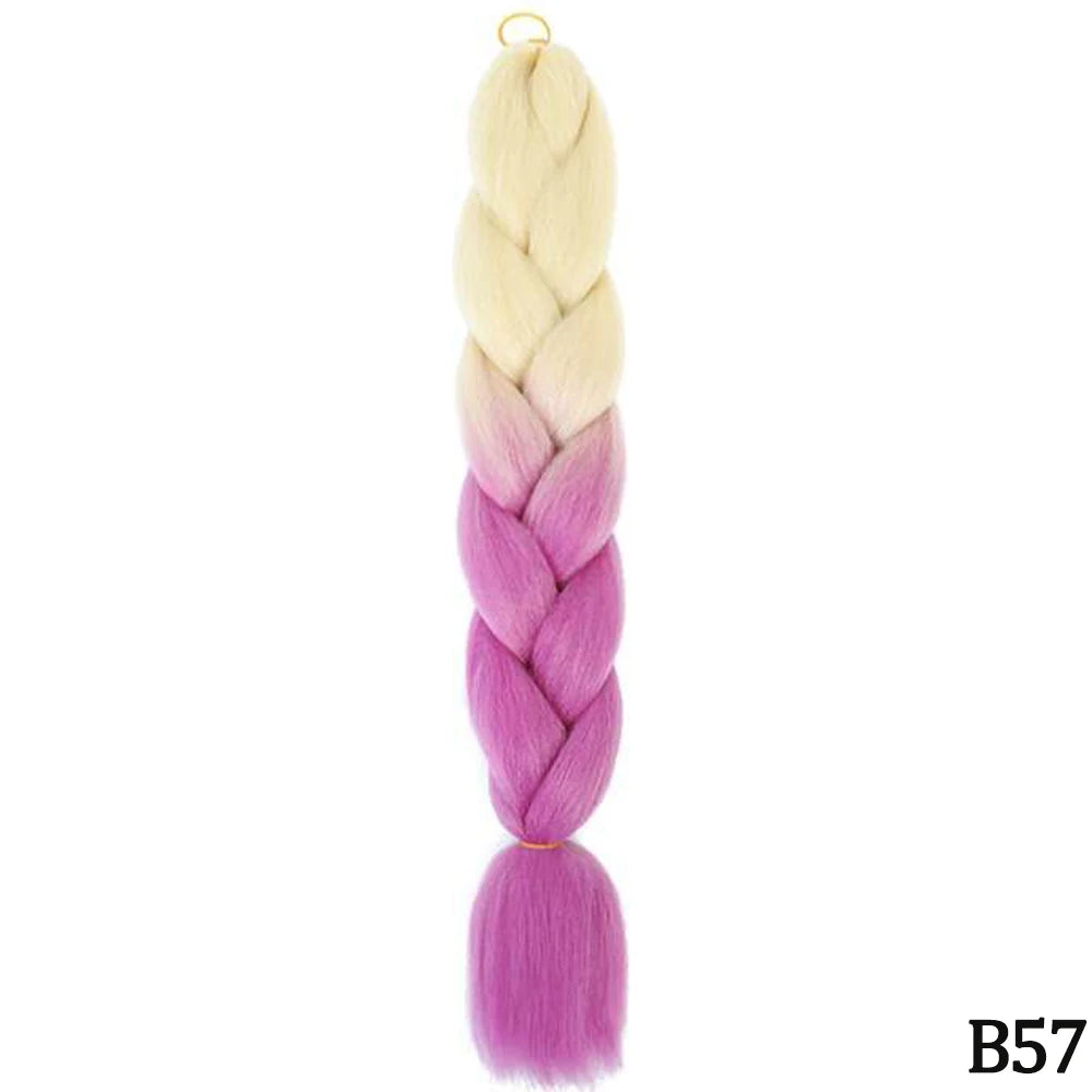 GlowStrands 24” Jumbo Braids for Kids & Adults – Ombre Kanekalon Hair Extensions, Easy Styling & Natural Feel