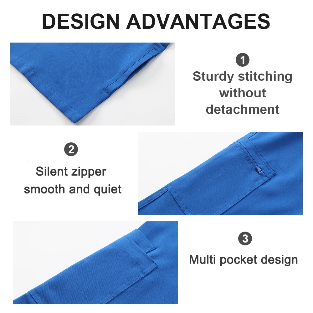 Men's Medical Scrubs Set – Short Sleeve V-Neck Top & Pants