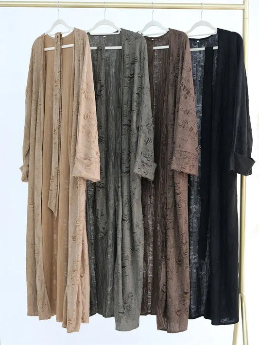 2025 Ramadan Eid Plain Abaya Dubai Kaftan Muslim Kimono Dress Turkey Prayer Islam Abayas For Women Robe Kimono Femme Musulmane Kaftan
