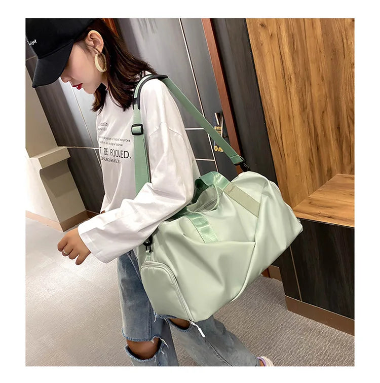 Women’s Gym Bag with Dry Wet Pocket – Sports Travel Duffel, Yoga Fitness Shoulder Tote, Swimming Weekend Bag with Shoe Compartment