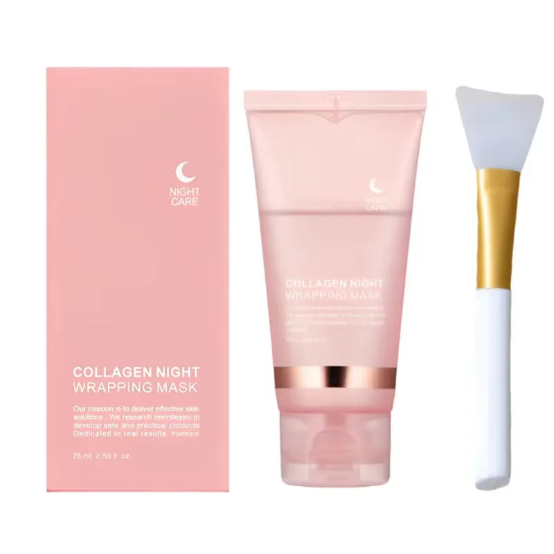 Collagen Overnight Wrapping Peel-Off Facial Mask – Korean Night Care Mask, Deep Hydration Cream, 75ml