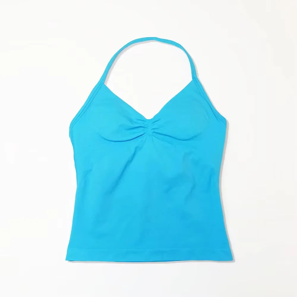 Women's Seamless Longline Yoga Tank Top with Removable Pads