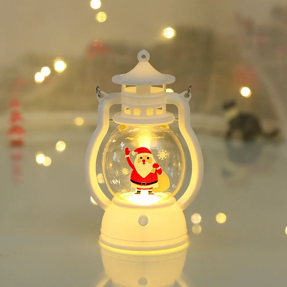 Christmas LED Lantern Light – Santa Decorative Lamp for Winter Home Display