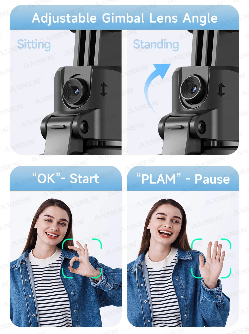 AI Face-Tracking Selfie Stick Tripod with Bluetooth Remote