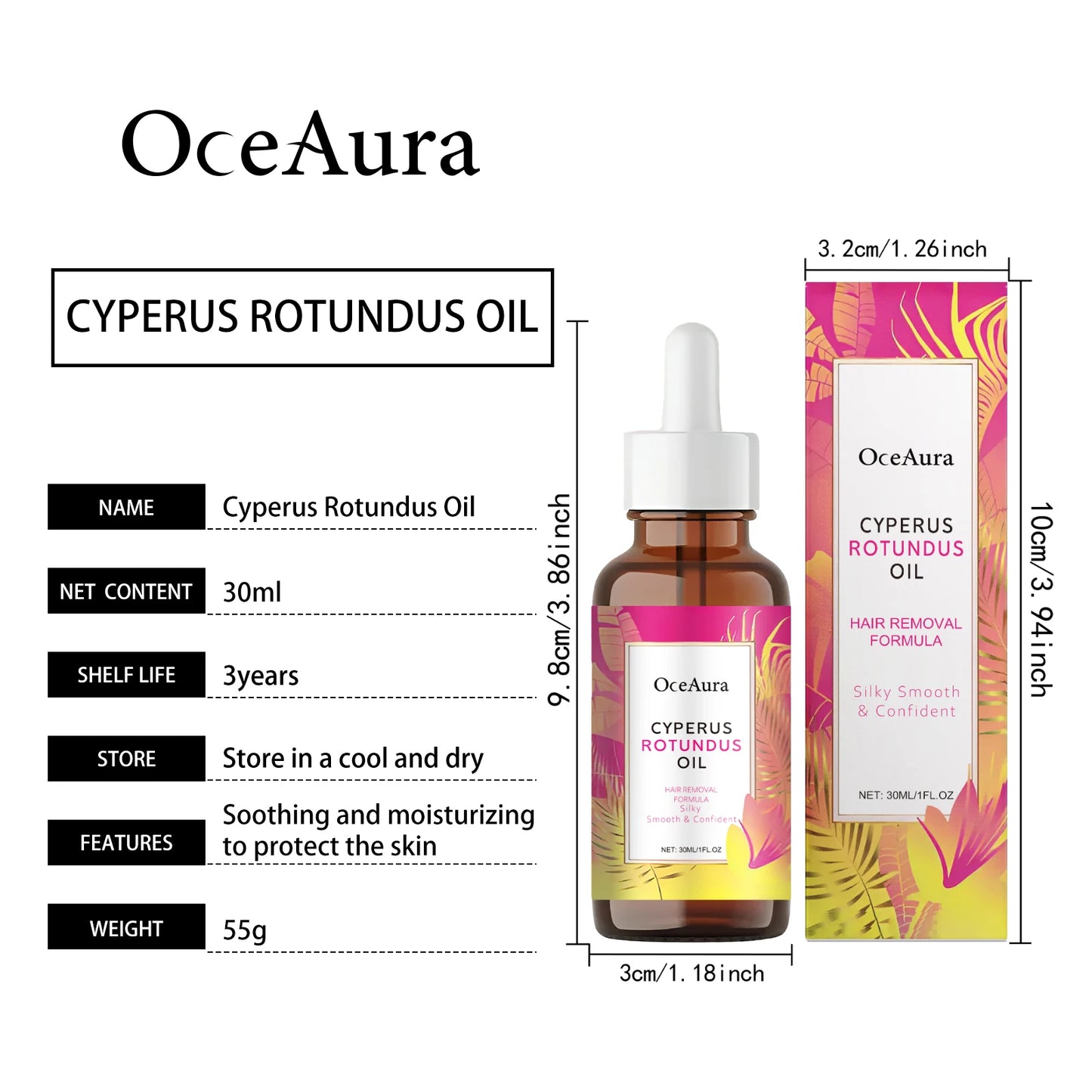 Cyperus Oil Natural Hair Inhibitor & Post-Shave Body Oil
