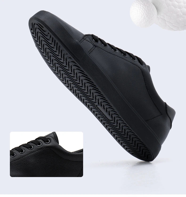 Men’s Black Casual Sneakers – Soft Comfortable Street Style Shoes