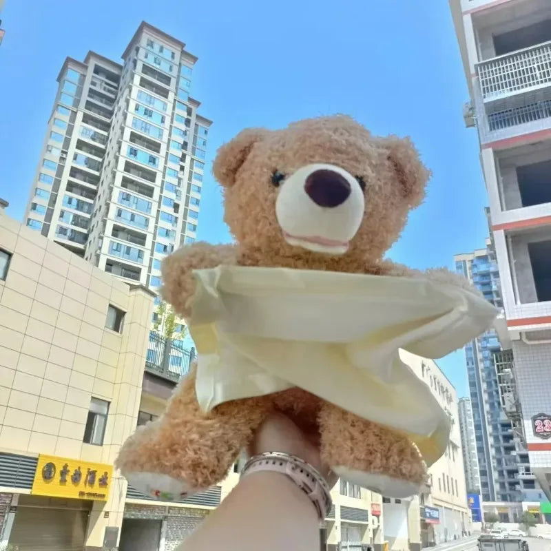 Shy Teddy Bear Electric Plush Toy – Peekaboo Talking & Moving Stuffed Animal for Kids, Baby Entertainment Gift