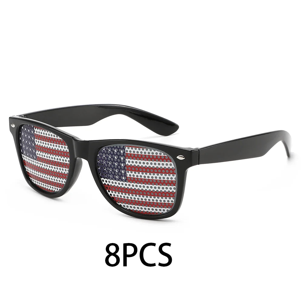 8PCS HD Vision Flag Sunglasses – Football Fan Sports Party Eyewear