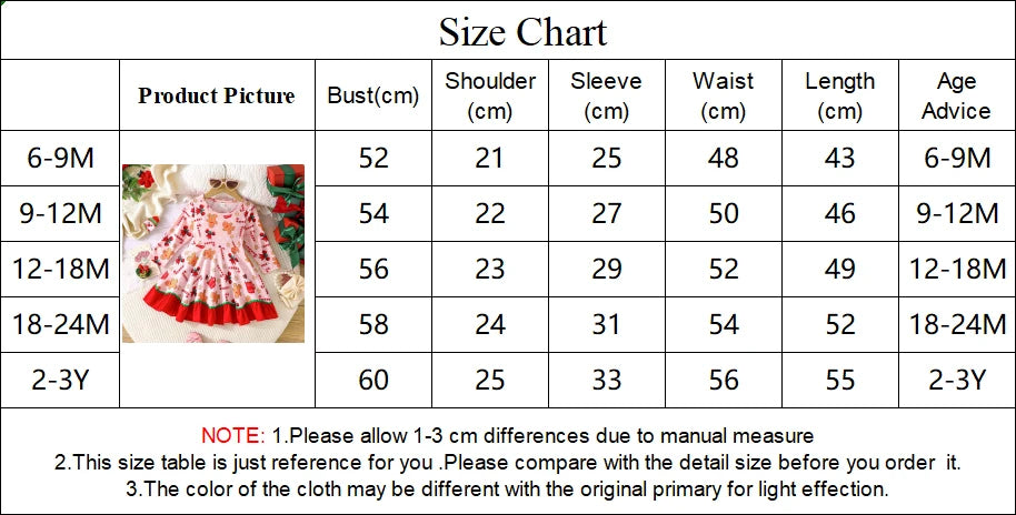 Baby Girl New Year Dress – Green Christmas Tree Print Outfit, “My First New Year” Costume for Newborns & Toddlers