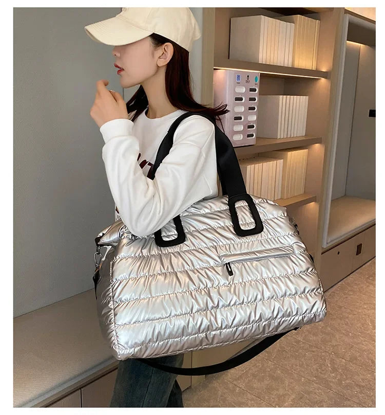 Women’s Travel & Gym Bag – Waterproof Fitness Handbag with Dry/Wet Separation, Perfect for Swimming, Yoga & Sports, Easy Single-Shoulder Carry