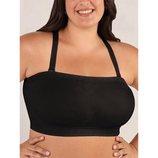 Women's Strapless Wireless Shaping Bra – Fixed Cups, Silicone Grip, Seamless