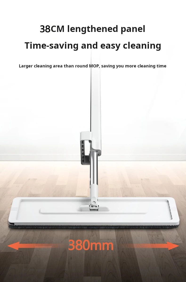 38 cm Microfibre Flat Mop and Folding Bucket Set with 360° Rotating Head