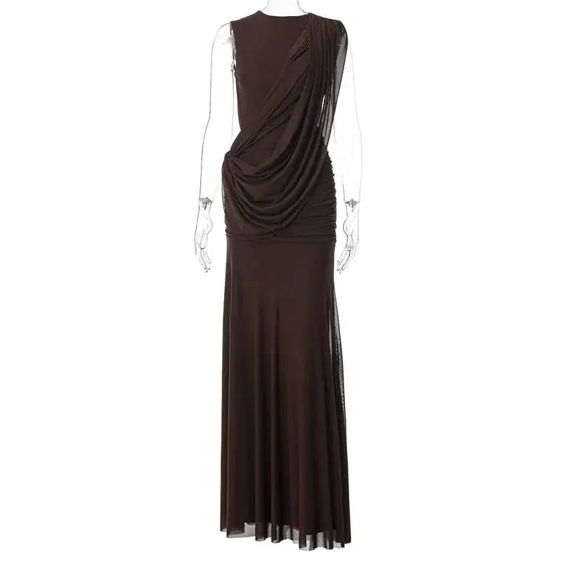 Mozision High Neck Backless Mermaid Maxi Dress