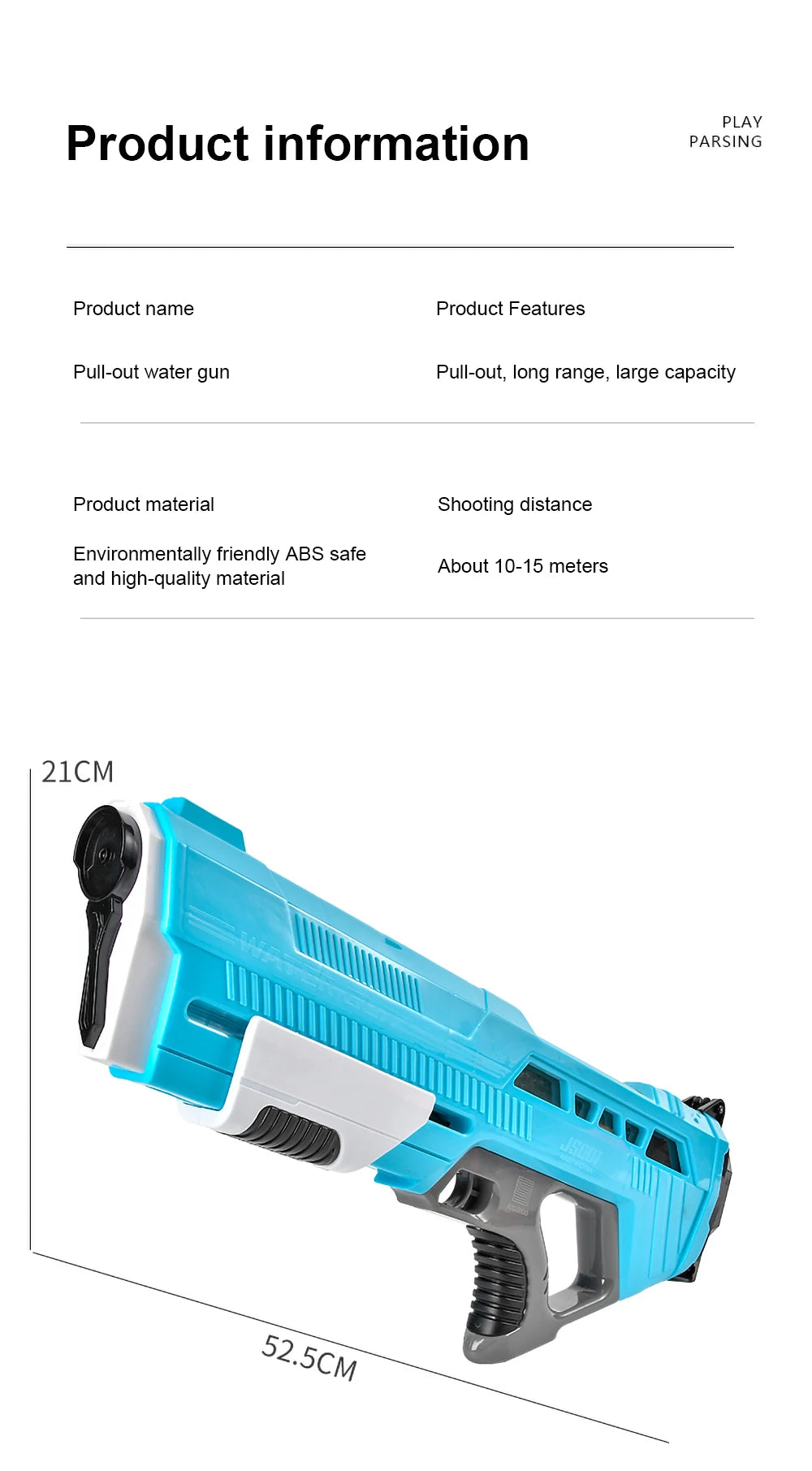 Electric High-Pressure Water Gun – Large Capacity Outdoor Toy for Kids | Summer Beach & Pool Fun