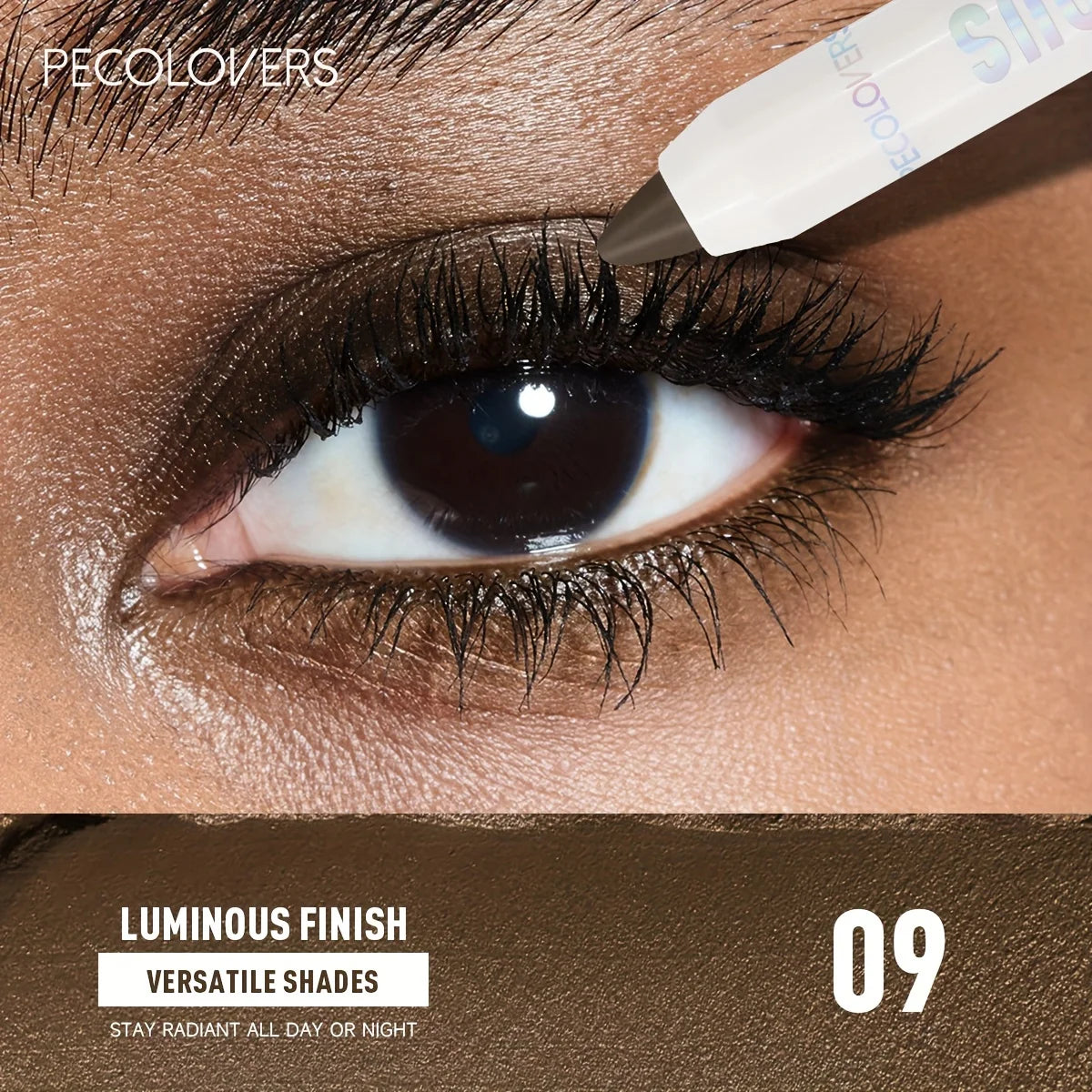 Waterproof Eyeshadow Stick – Long-Lasting, High-Pigment Shimmer & Matte Eye Pencil, Neutral Brown, Easy-Blend Crayon