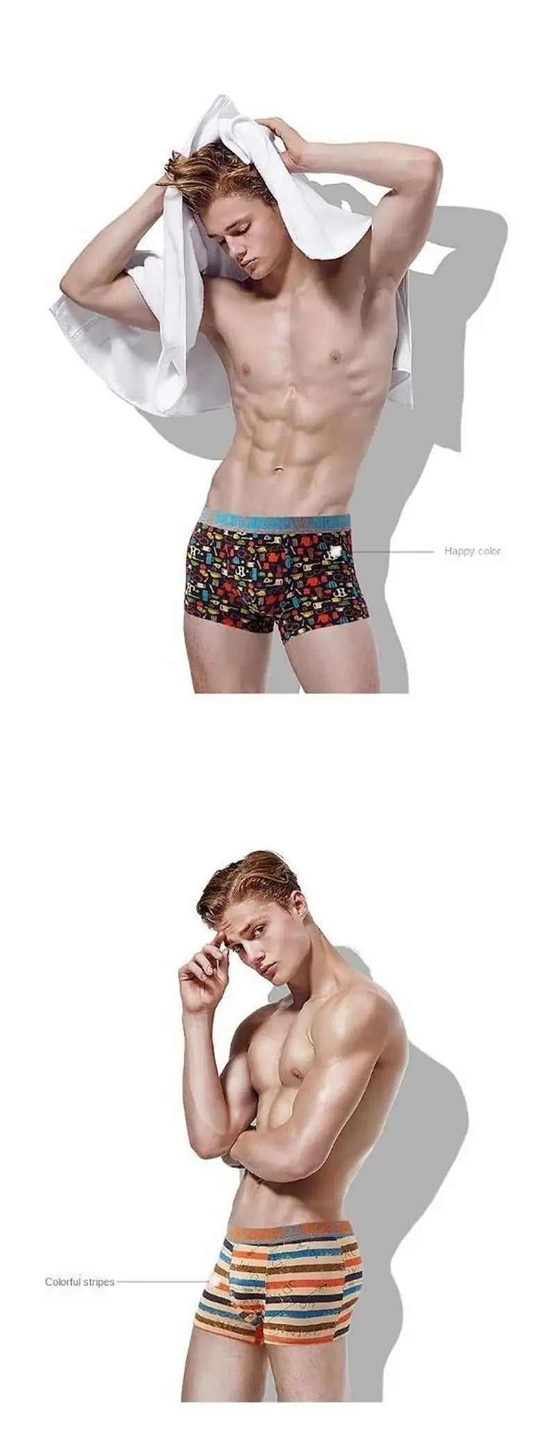 4-Pack Men's Cotton Boxer Shorts with Print Design