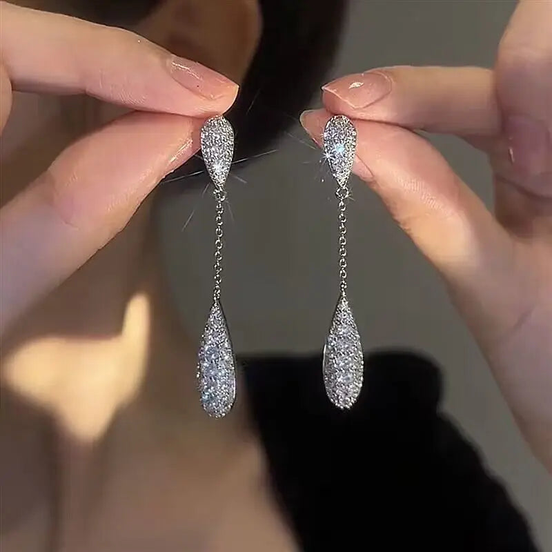 Gorgeous Geometric Drop Earrings for Women with Cubic Zirconia – Luxury Wedding & Party Jewelry