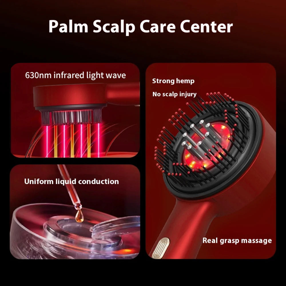 Electric Vibration Massage Comb Portable Scalp Massager with Oil Applicator, Hair Follicle Care Comb for Scalp Relaxation and Hair Care