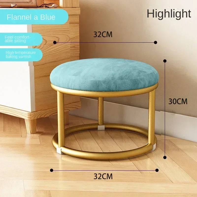 Small, Stackable, Round Household, Light Luxury and Modern, Simple, Living Room, Sofa Low Stool, Shoe  Door,  Changing