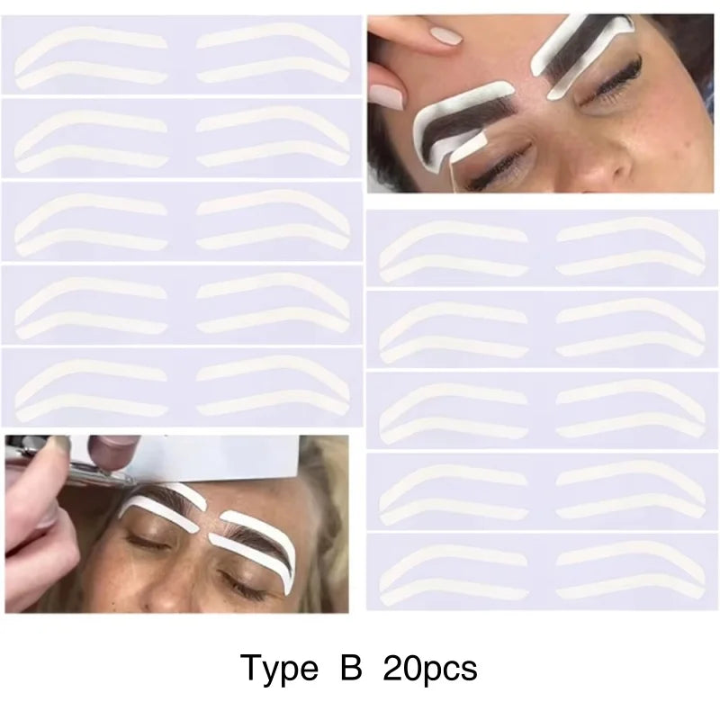 20/50pcs Disposable Eyebrow Design Stencil Airbrush Auxiliary Sticker for Eyebrow Tint Elegant Brows Shaping