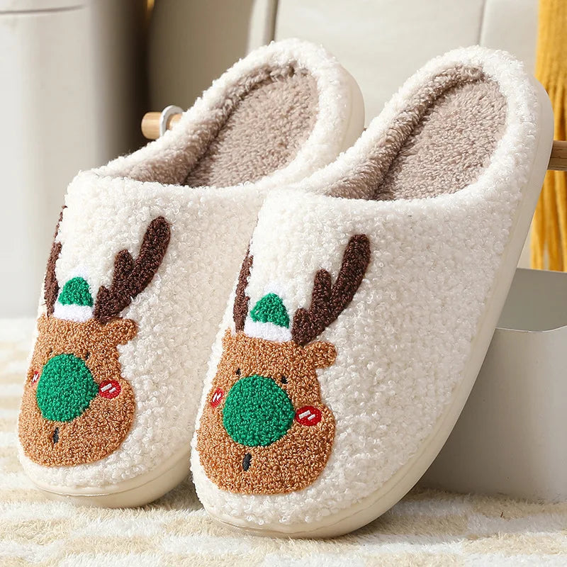 Women’s Winter Fluffy Slippers – Plush Fleece Indoor Home Slides with Heart Design