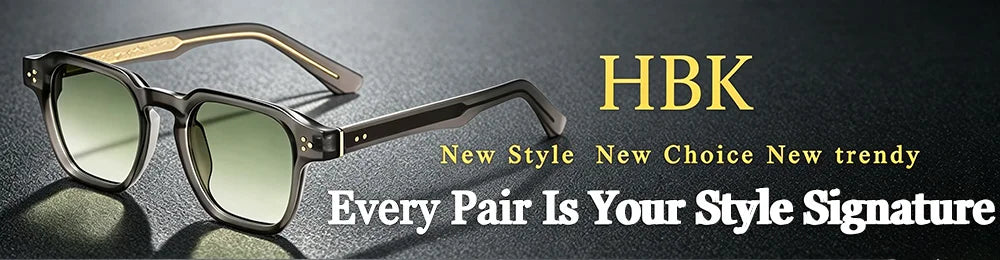 HBK Square Gradient Sunglasses — UV400 Vintage Style for Men