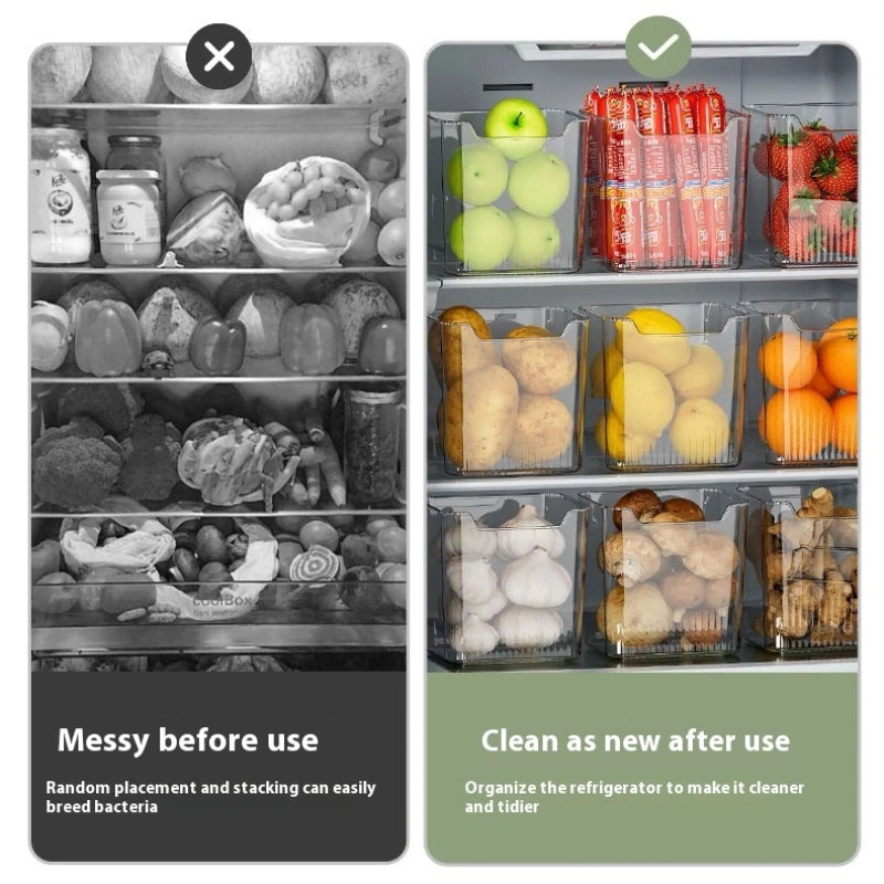 3-Piece Clear Refrigerator Organizer Bins – Food & Seasoning Storage Boxes for Kitchen and Fridge Organization