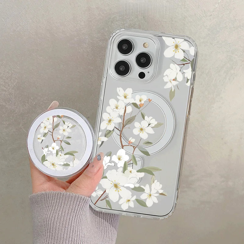 Flower Magnetic Stand Phone Case with MagSafe