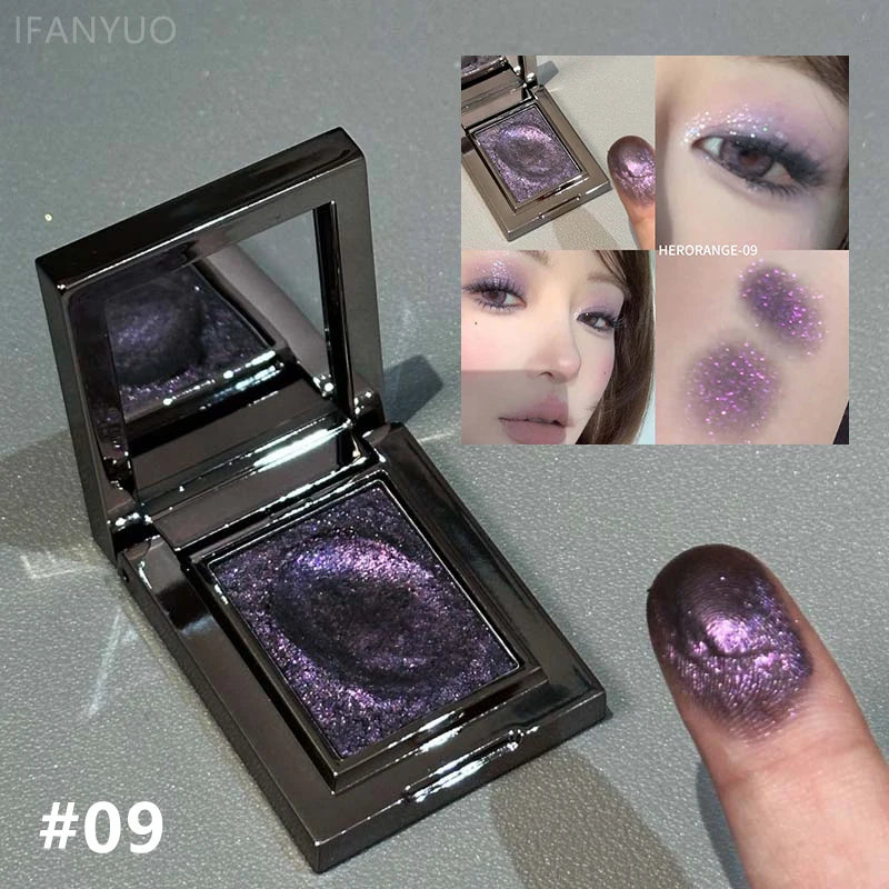 Chameleon Dark Green Eyeshadow Palette – Pearlescent Shimmer, Smooth Blendable Formula, Easy Application, Long-Lasting Brightening Makeup