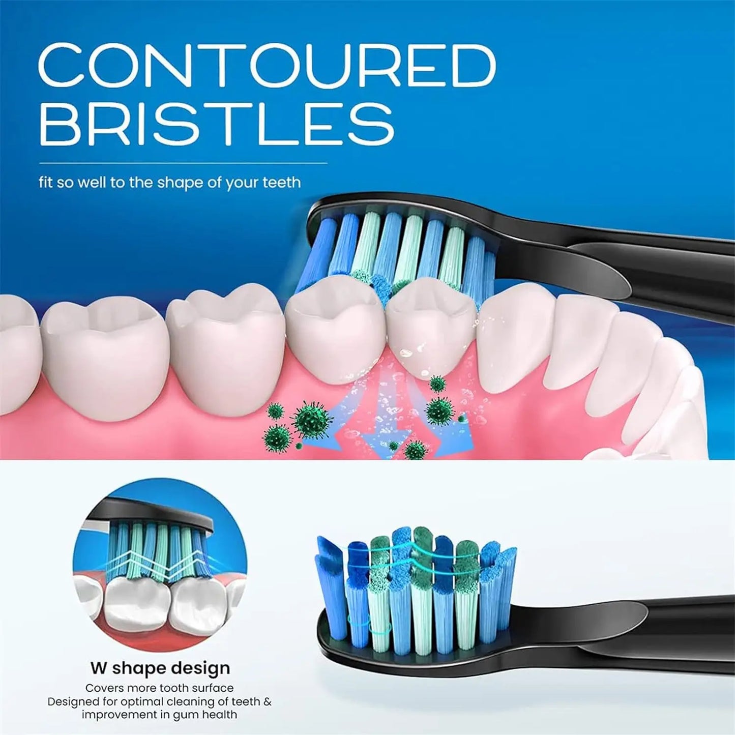 Replacement Toothbrush Heads Compatible with SG Series Electric Toothbrush Models (SG-575/507B/508/551 and More)