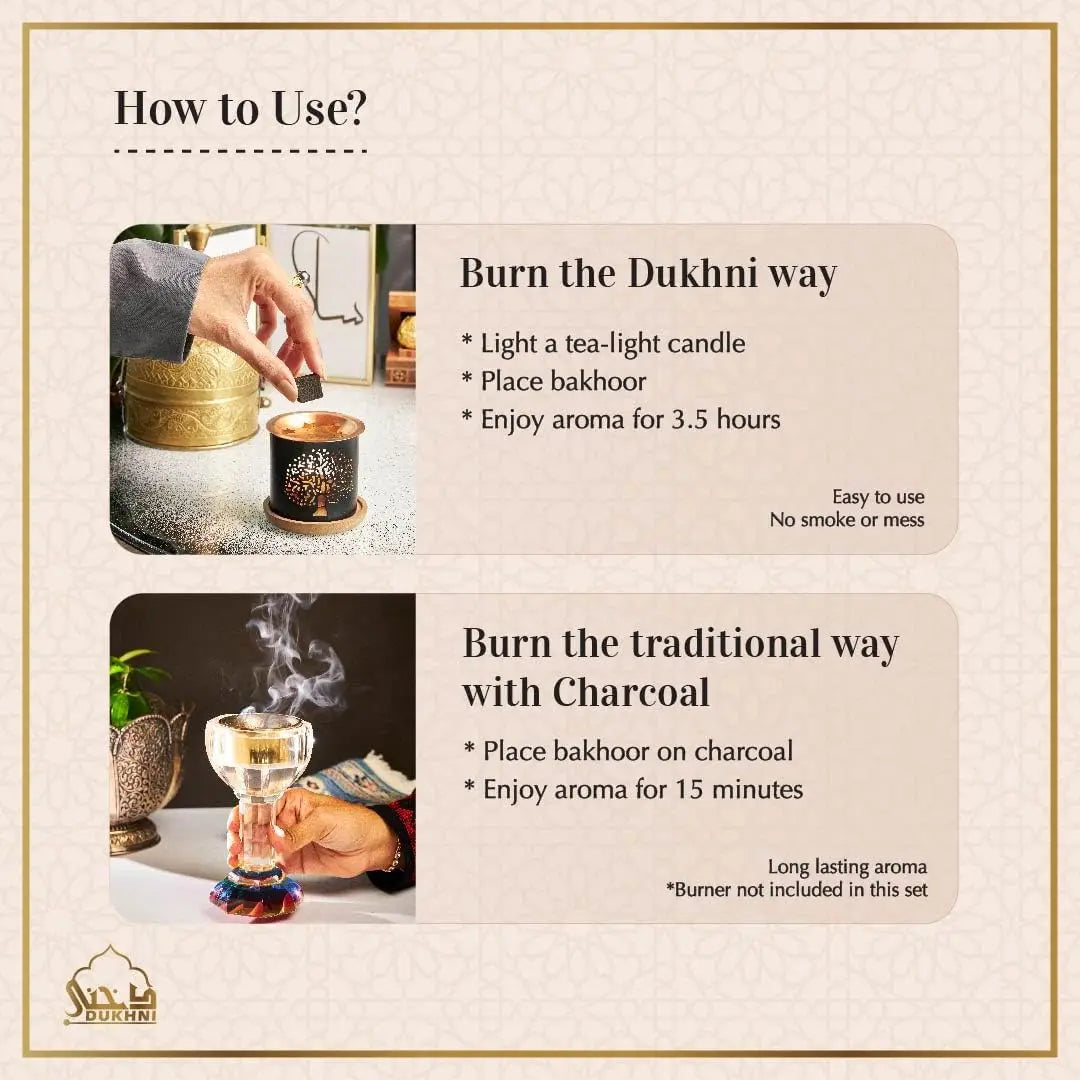 Dukhni-Inspired Arabian Bakhoor | Premium Aromatic Blend for Meditation, Prayer & Air Purification