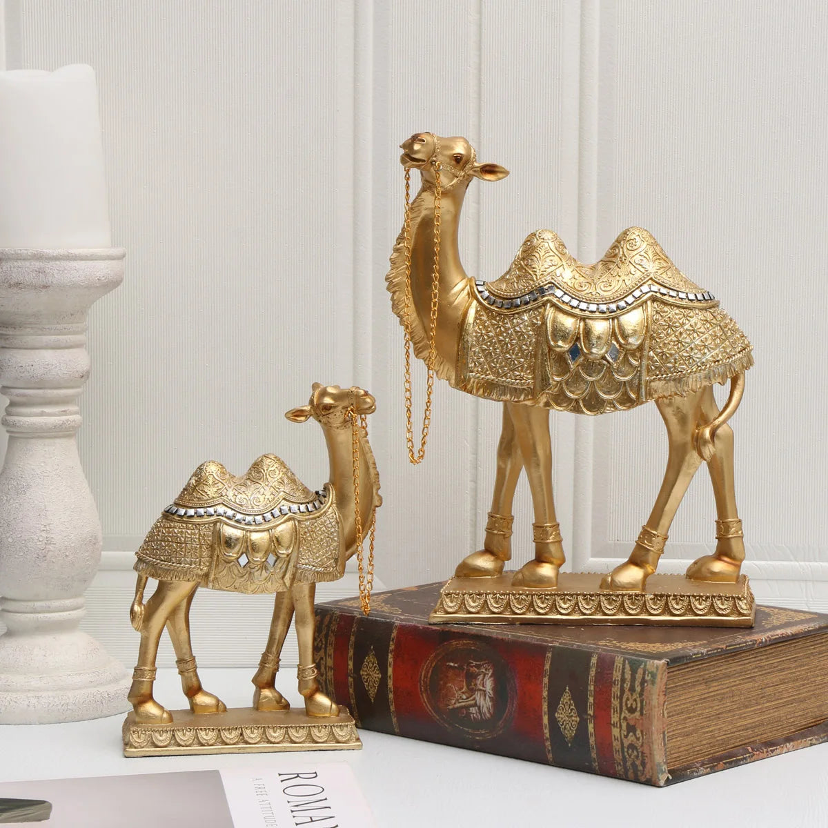 Classic Decorative Camel Statue – Elegant Indoor Home Décor Accent