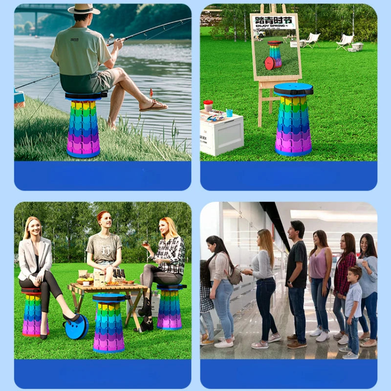 Upgraded Foldable Stool (1–2 Pack) – Portable, Retractable, Heavy-Duty Compact Seat for Camping, Fishing, Hiking, BBQ, Gardening & Outdoor Use