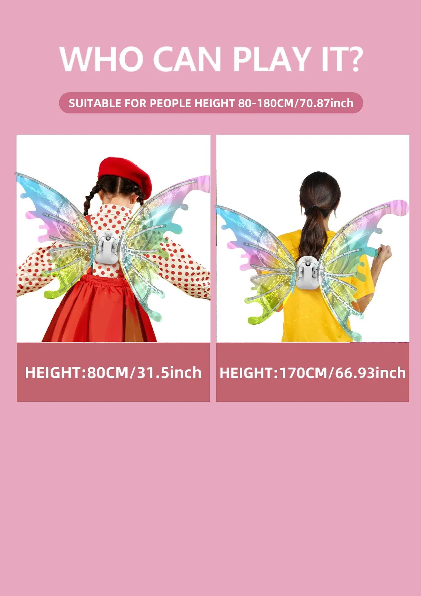 Light-Up Butterfly Fairy Wings with Music – LED Angel Costume Wings Toy Gift