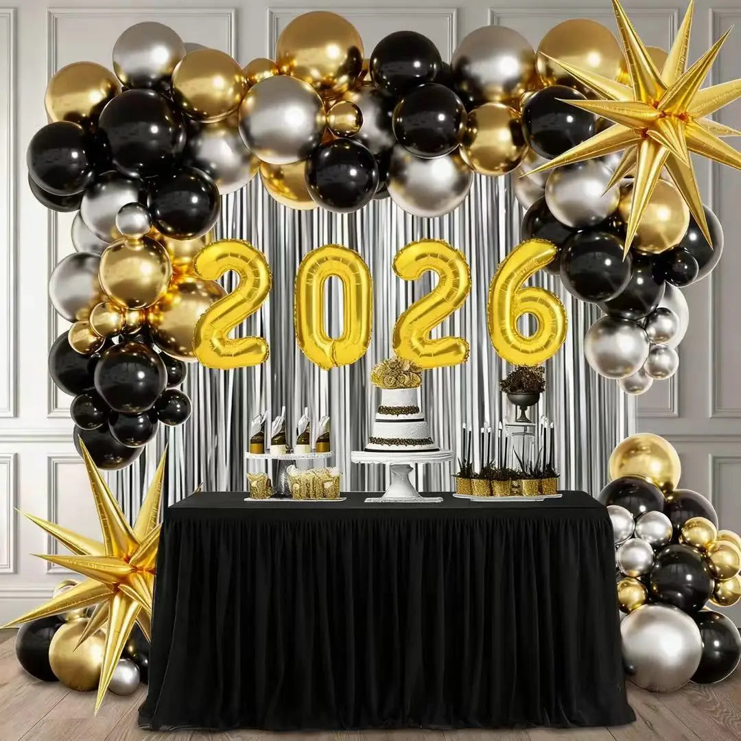 129-Piece Festive Balloon Arch & Wreath Decoration Set – Party Decor for New Year, Christmas & Birthday Celebrations