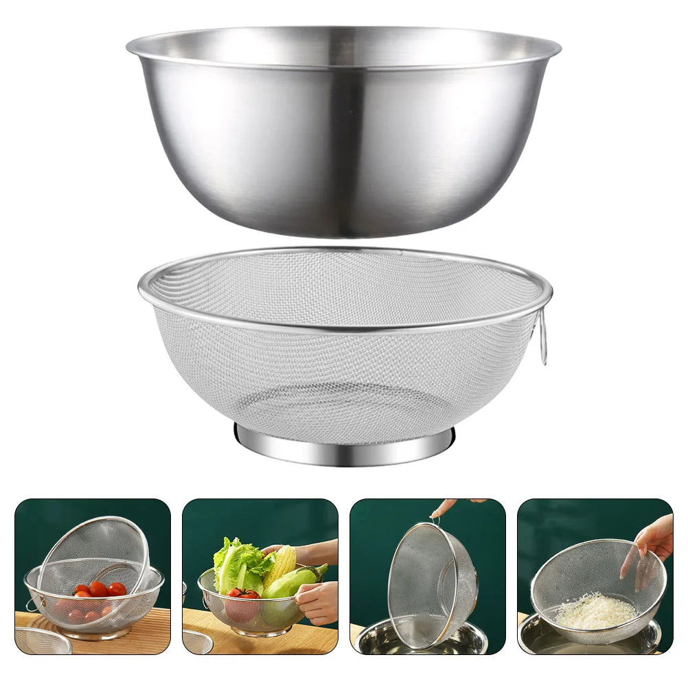 2 Pcs Sink Strainer Stainless Steel Drain Basket Kitchen Basin Rice Washing Artifact Fruit Fruits Drainer for Metal