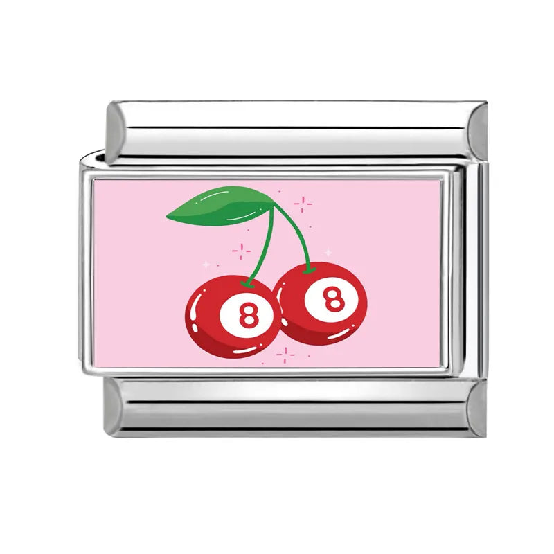 Italian Charm Links – Heart, Flower, Cat & Cherry Designs – Fits 9mm Stainless Steel Bracelets – DIY Jewelry Making Gift for Women