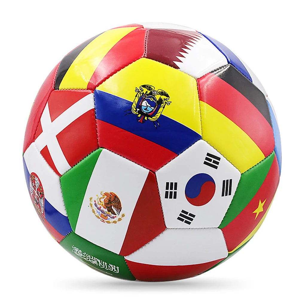 Official Size 5 Flag Print Soccer Ball – Durable PVC Football for Training, Match Play & Outdoor Games