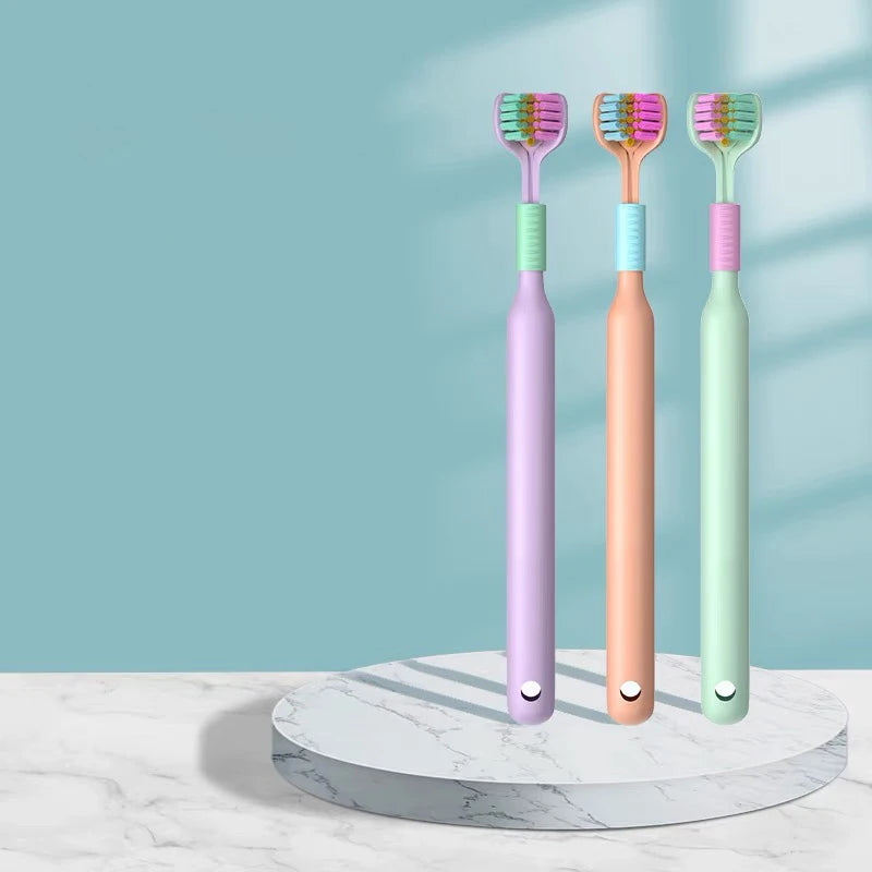 Three-Sided Toothbrush with Soft Ultra-Fine Bristles – Complete Oral Care & Gentle Teeth Cleaning