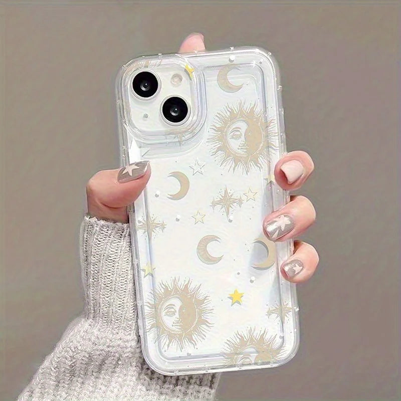 Sun Moon Stars Silicone Phone Case for iPhone
