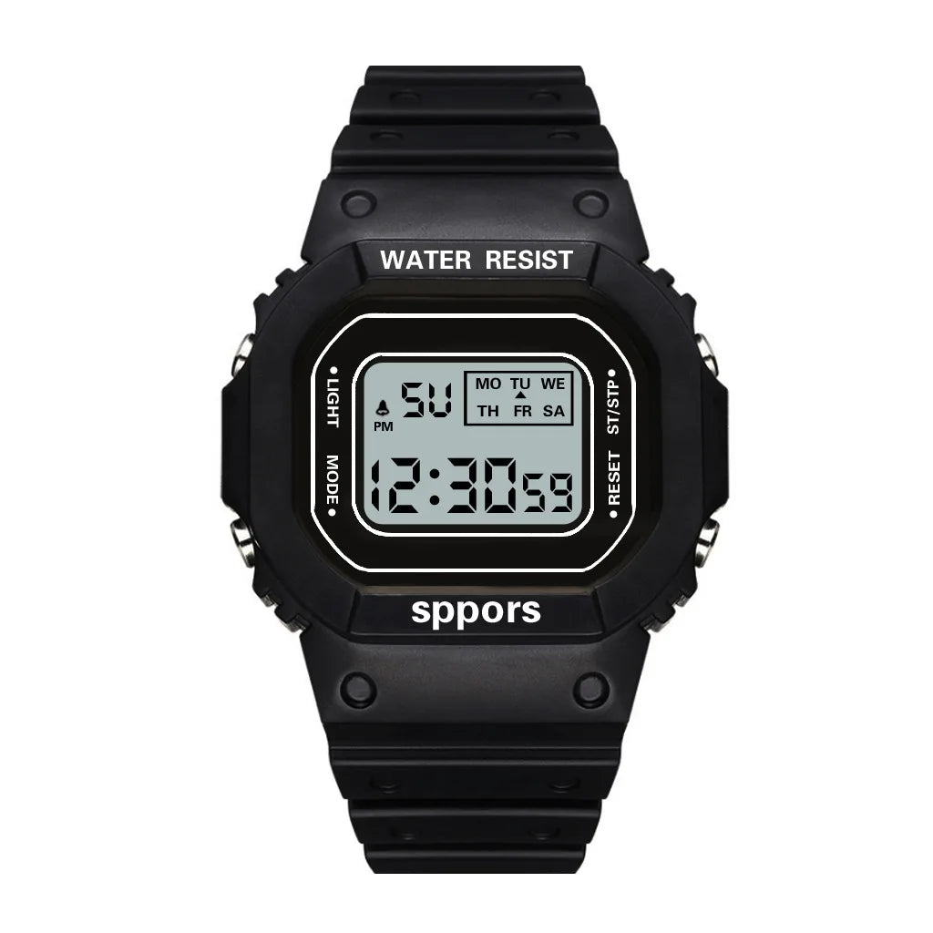 Vintage LED Digital Watch with Steel Strap – Unisex Electronic Sports Wristwatch, Valentine’s Day Gift