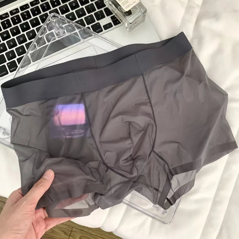 Men’s Ice Silk Seamless Boxer Briefs – Lightweight, Breathable, Comfortable Summer Underwear