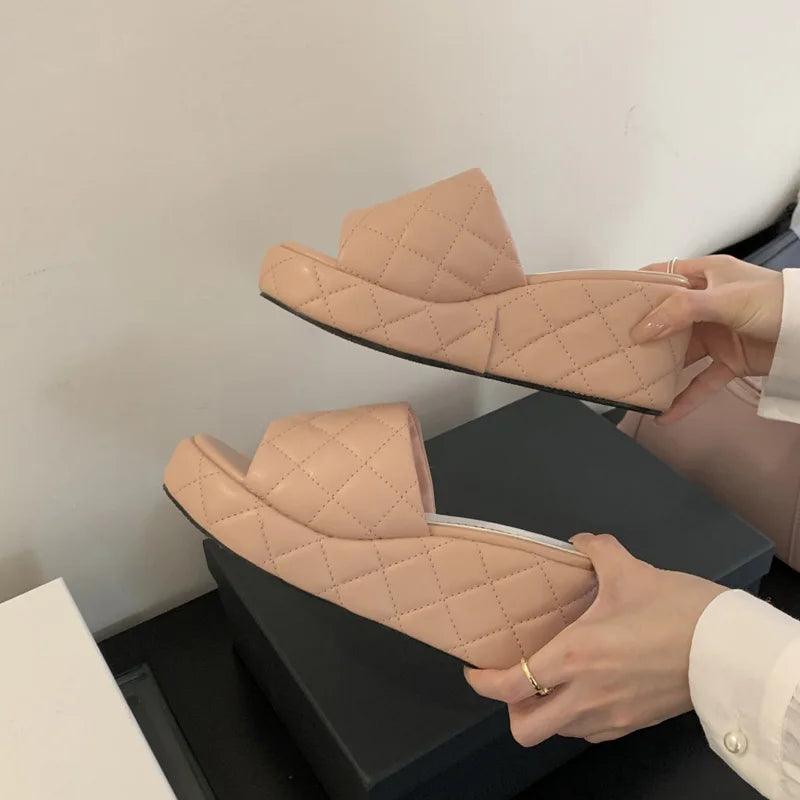 Women's Wedge Heel Slippers – Casual Summer Platform Sandals