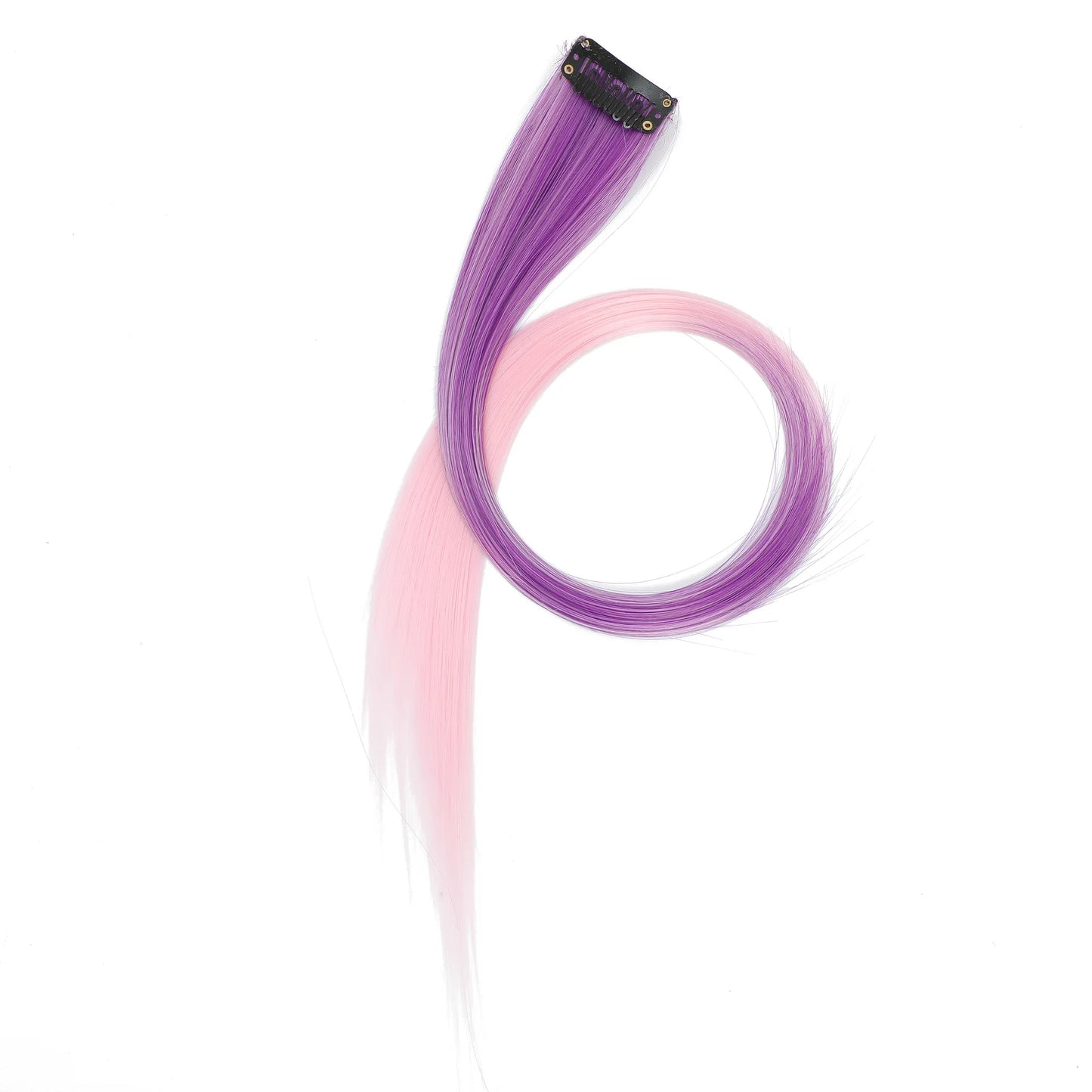 22-Inch Straight Clip-In Synthetic Hair Extensions – Colorful Highlight Hairpiece