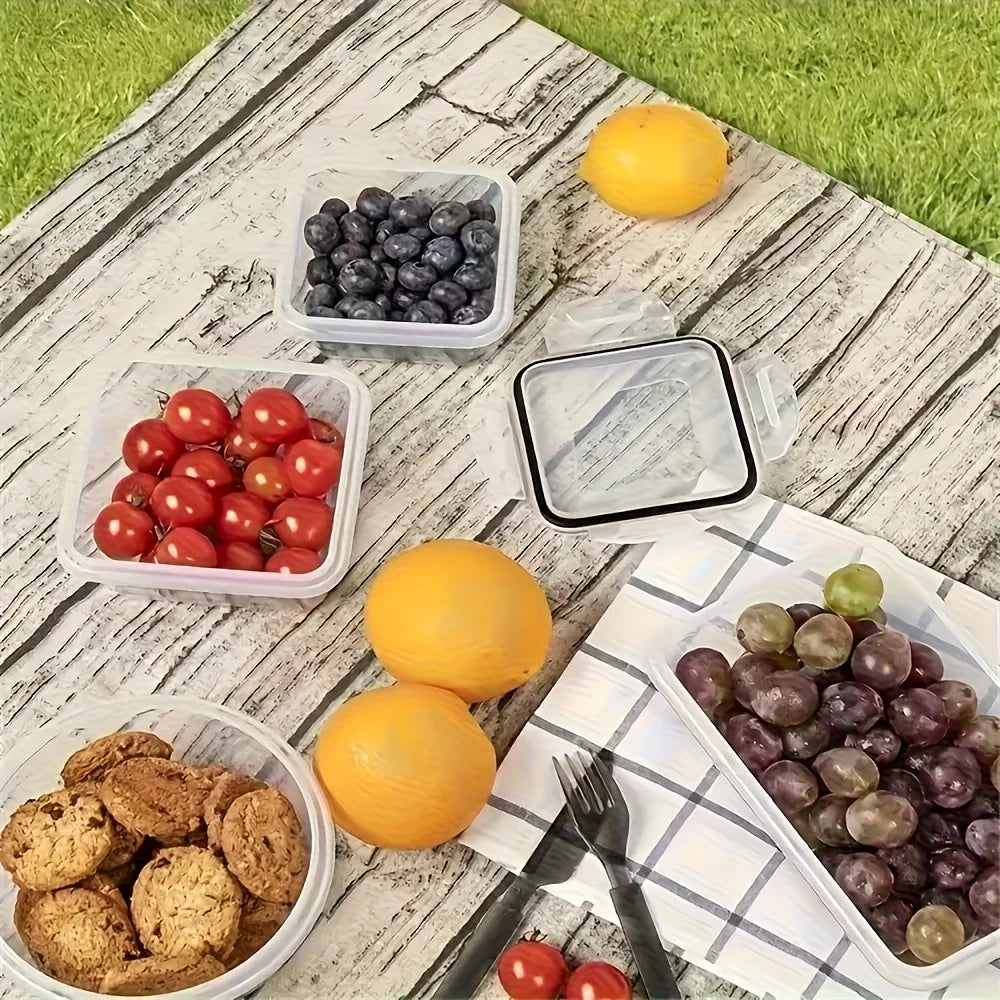 Clear Kitchen Food Storage Container Set – Microwave-Safe, Multi-Purpose Plastic Lunch Boxes with Lids + 24 Chalkboard Labels