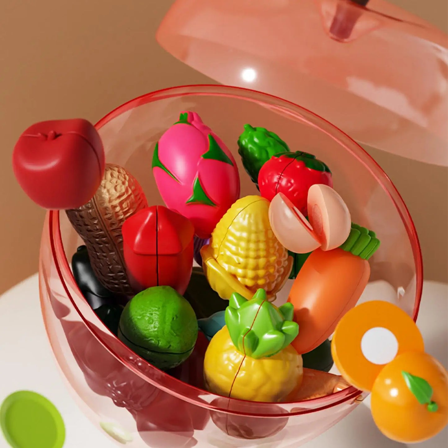34-Piece Kids Kitchen Play Food Set – Cutting Fruits & Vegetables Toy, Educational Puzzle Playset for Boys & Girls, Gift Idea